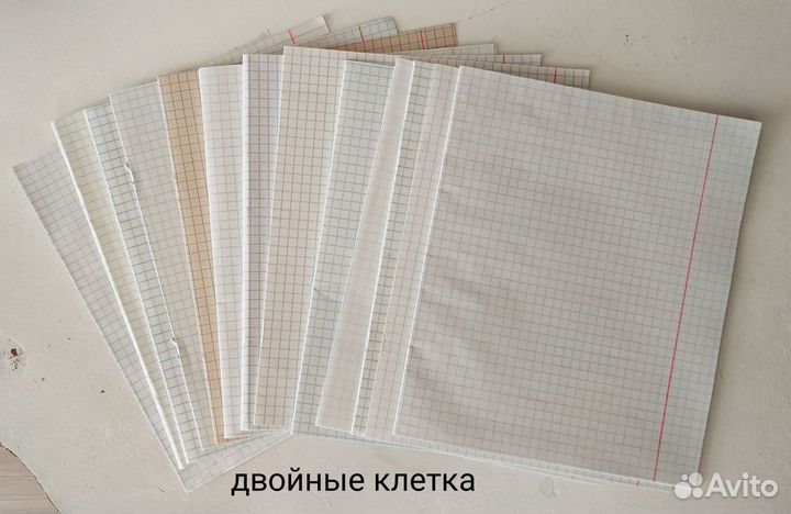 Листы тетрадные чистые клетка+линия 427 шт