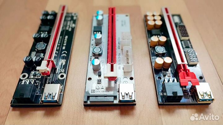 Райзеры sata/molex/6pin комплектующие для майнинга