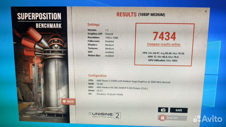 Видеокарта asus RX580 8GB 2048SP