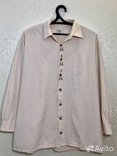 Баварская рубашка,ог.132, винтаж, эдельвейсы