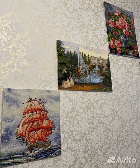 Картина вышитая крестом (Алые паруса)