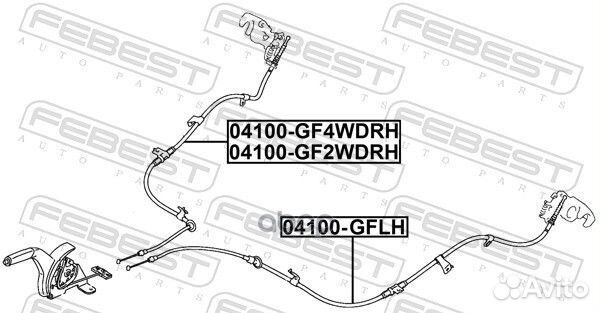 Трос стояночного тормоза прав 04100GF4wdrh
