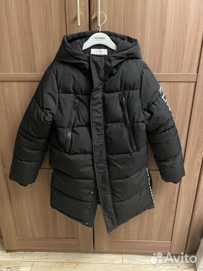 Пуховик детский на мальчика 134 рост футурино