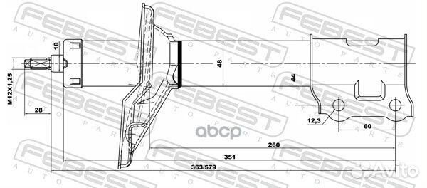 Амортизатор передн левый hyundai accent/verna 0