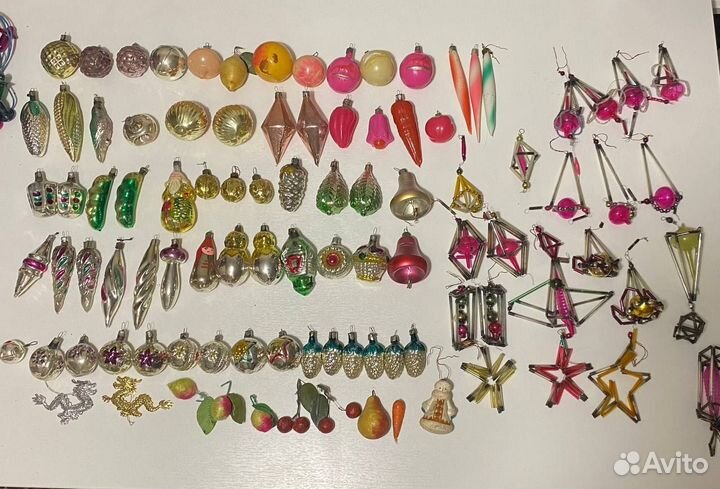 Стеклянные елочные игрушки СССР 97шт