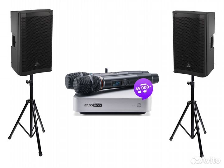 Караоке evobox Plus behringer DR112DSP на стойках