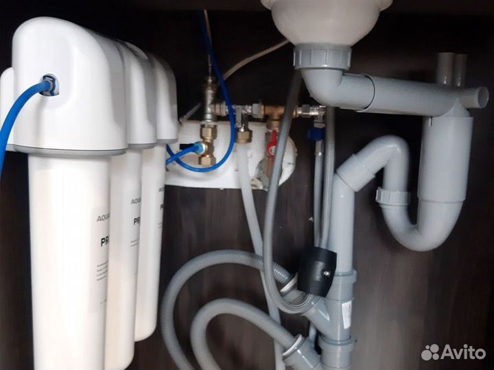 Установка фильтров для воды Аквафор,Гейзер,Барьер