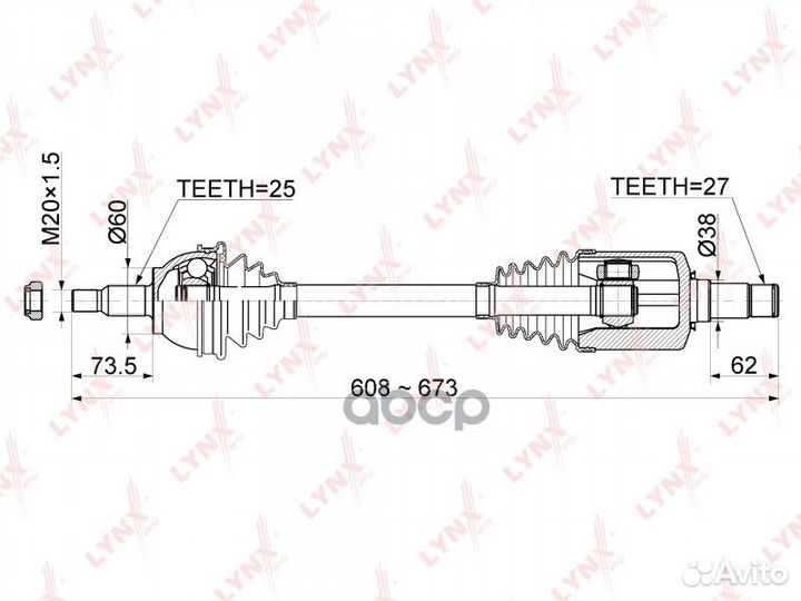 CD-1078 Привод в сборе L MB A150-200(W169) CVT