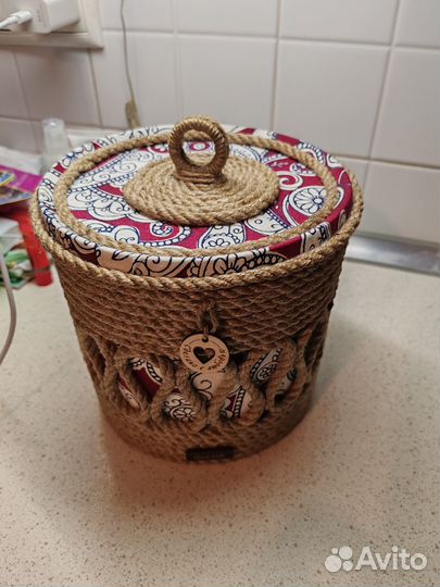 Корзины из джута ручной работы