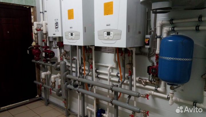 Монтаж отопления, ремонт/установка котлов и колоно