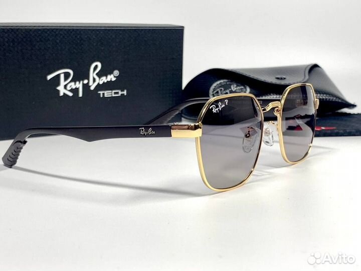 Очки Ray Ban ferrari золотые