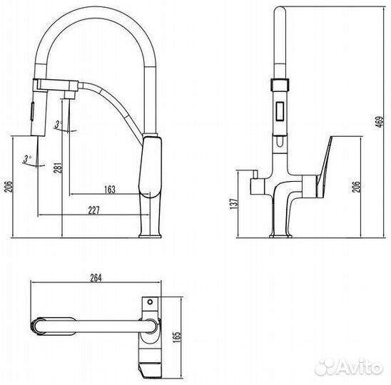 Смеситель Lemark Bronx LM3761BL для кухни с подклю