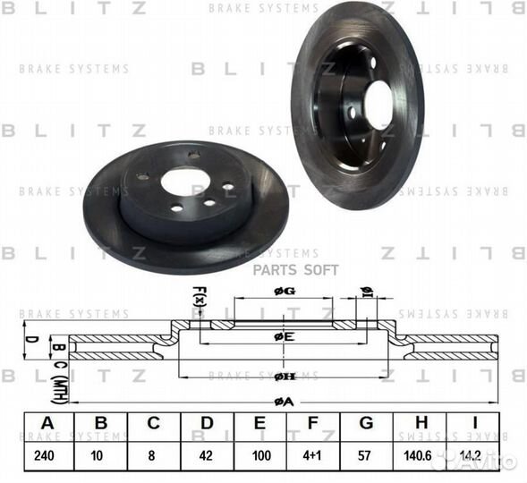 Blitz BS0372 Диск тормозной задний