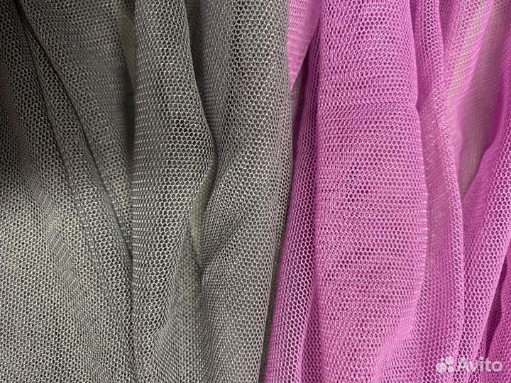 Ткань Сетка мягкая 2 цвета Лиловый и Серый