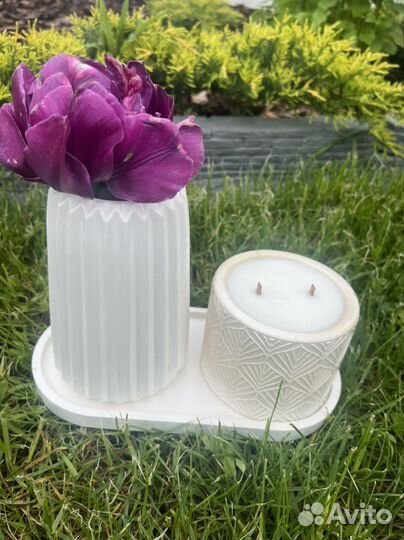 Интерьерная аромасвеча с вазой
