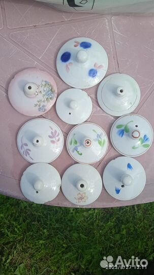 Фарфоровые крышки от чайников сахарниц СССР и Цари