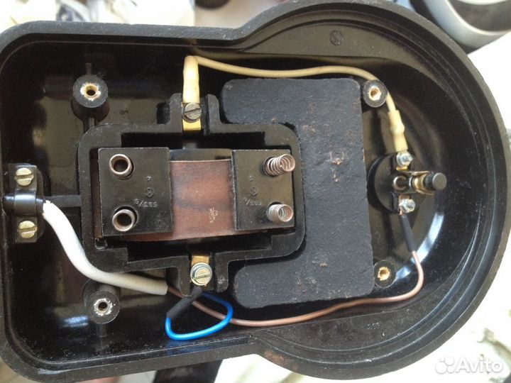 Лампа настольная карболитовая черная нквд