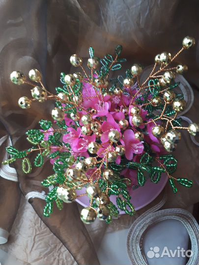 Нежный букет из бисера, созданный своими руками