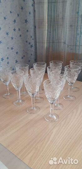 Хрустальные фужеры рюмки