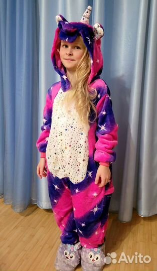 Пижама кигуруми единорог звёздный розовый