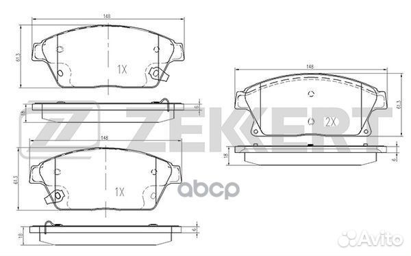 Колодки торм. диск. передн. Cadillac ATS 13- C