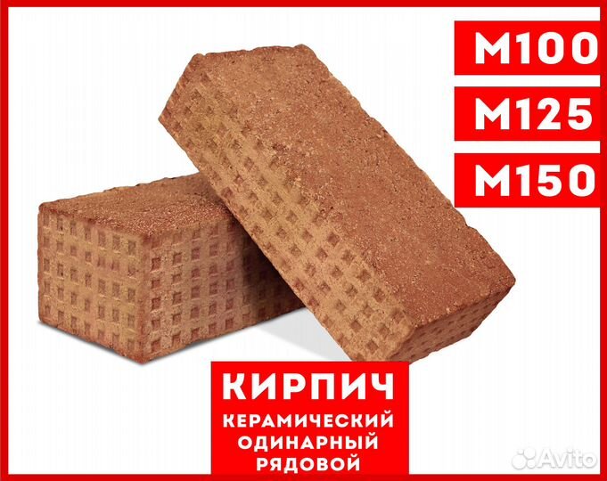 Кирпич с маркой прочности М100 М125 М150