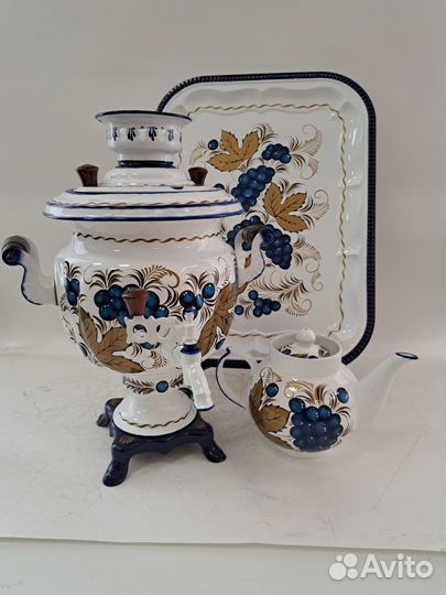 Самовар тульский электрический в наборе