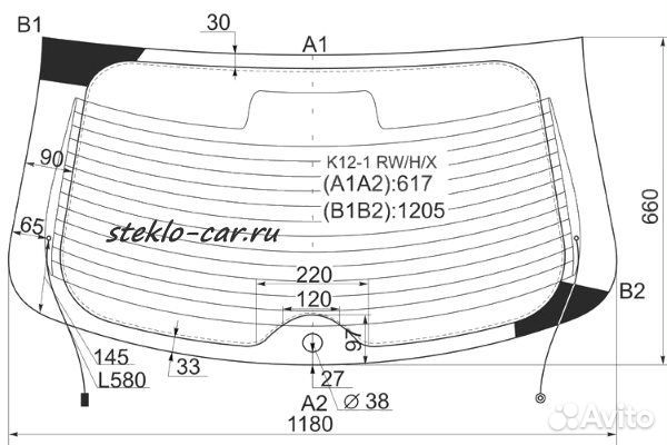 Nissan micra\march K12 3D\5D HBK 2002- (1отв.) benson Стекло заднее