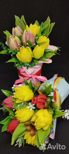 Букет из мыла тюльпаны