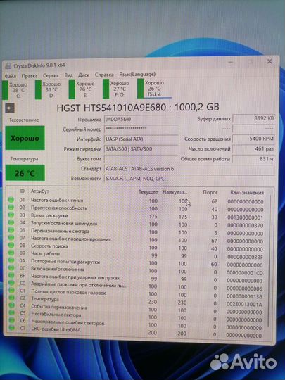 Жесткий диск 2,5'' hgst Travelstar