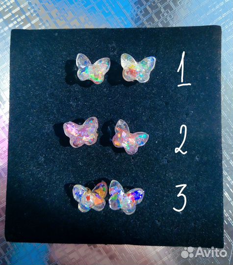 Серьги бабочки ручная работа сверхлебстящие