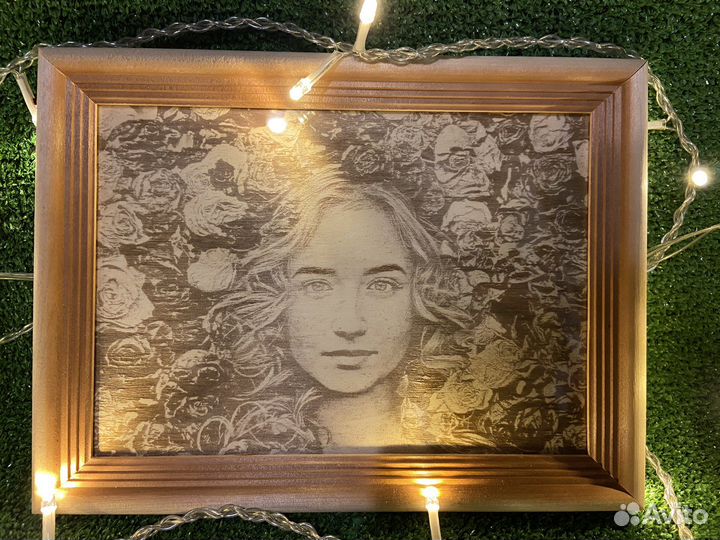 Лазерная гравировка вашего портрета на дереве