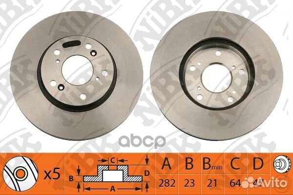 RN1218-nibkдиск тормозной передний Honda CR-V