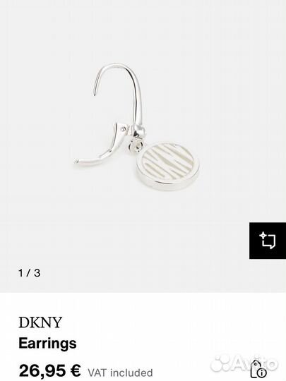 Новые серьги Dkny лого оригинал