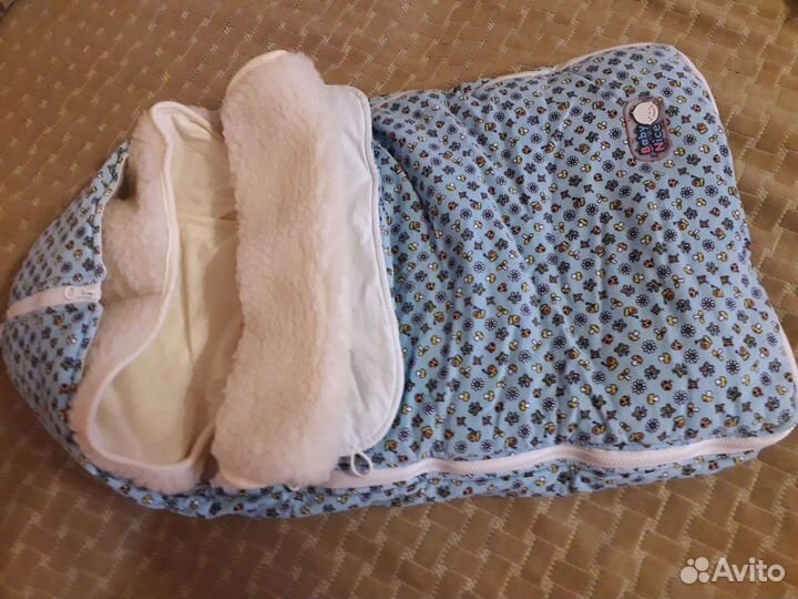 Зимний конверт в коляску на овчине