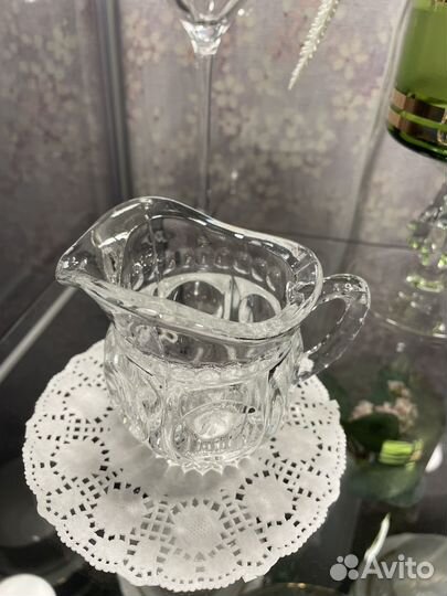 Хрустальный соусник и рыбка-икорница