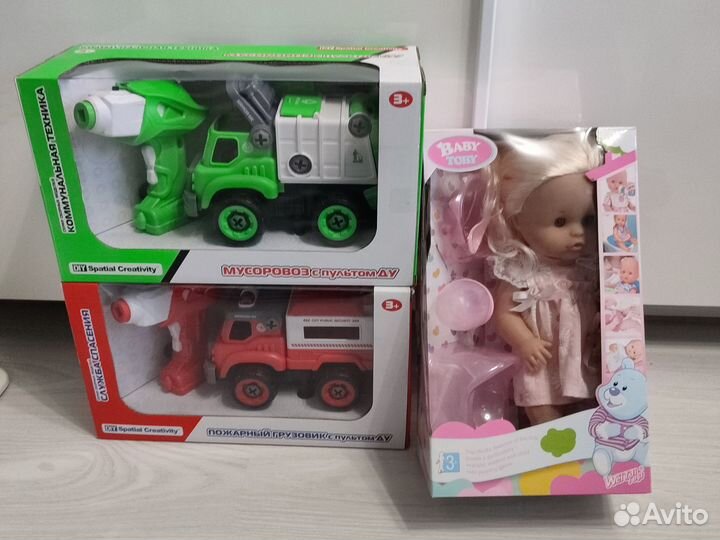Детские машинки игрушки, кукла