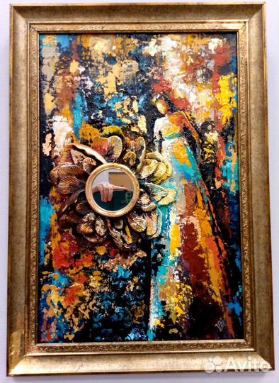 Картина-панно с зеркалом