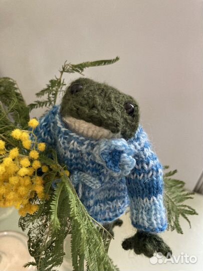 Вязаные игрушки лягушка