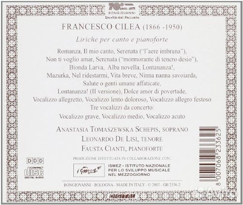 Francesco Cilea (1866-1950) - Lieder (1 CD)