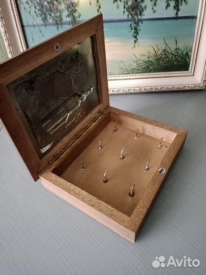 Ящик для ключей / ключница олово дерево Германия