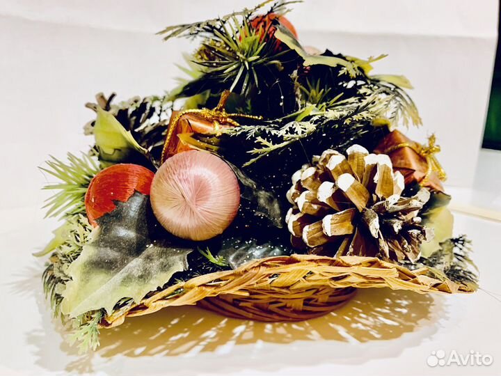 Рождественская композиция, новогоднее украшение