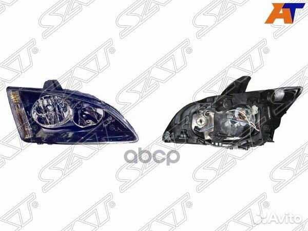 Фара Ford Focus 04-08 (Справа/ чёрная)