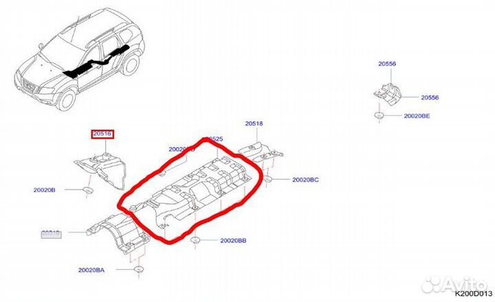 Тепловой экран Nissan Terrano D10 H4MD 438P160913