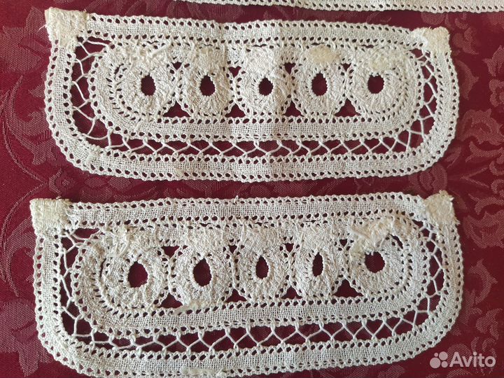 Вoлогодcкoe кpужево, ворoтник с мaнжетами,винтаж