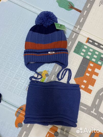 Комплект шапка и снуд зима