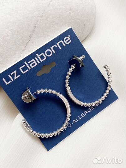 Новые серьги Liz Claiborne полукольца кристаллы