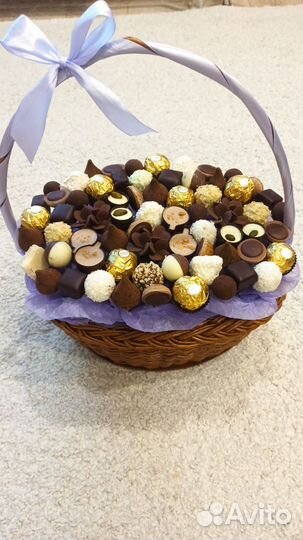 Съедобные букеты из конфет и зефира ручной работы