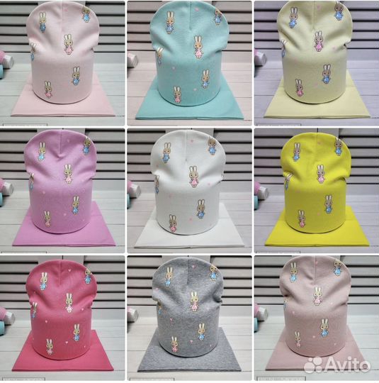 Шапка + снуд для девочек, на весну, 46-52