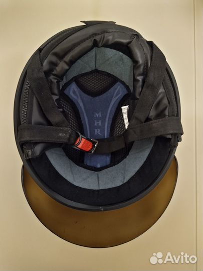 Каска под кожу черно-красная